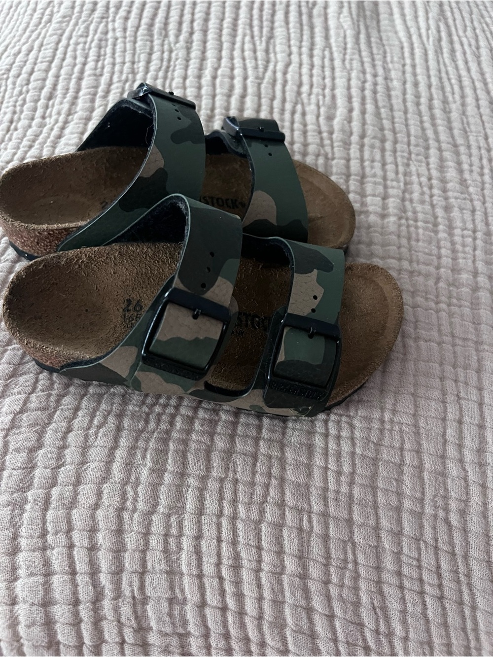 Camouflage Kids Two-Strap Sandals Birkenstock worn one time